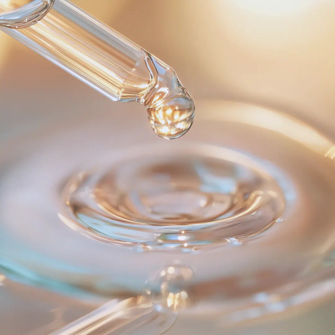 A close-up of a laboratory pipette dispensing a precise droplet, symbolizing the exactitude and bio-individualization of custom frequency protocols compared to generic medical treatments.